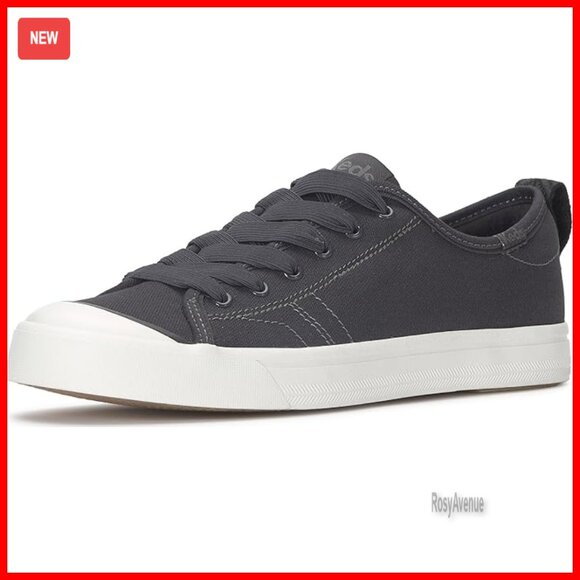 Women's Slip-On Canvas Sneakers Stretch Laces Cushioned Footbed Size 7